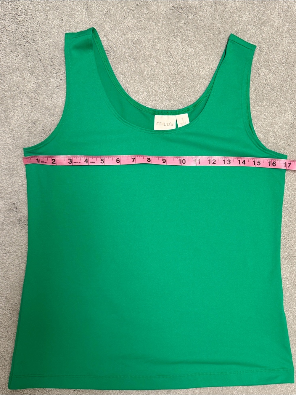 Chico's Green Stretch Basics Essential Tank Top Size 1 (Medium) - Picture 4 of 5